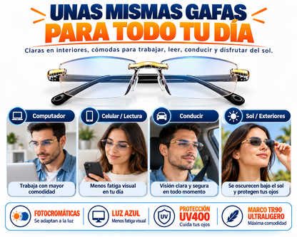 COMBO 2x Gafas Fotocromáticas TR90 — ¡LLEVA 2 Y PAGA 1!